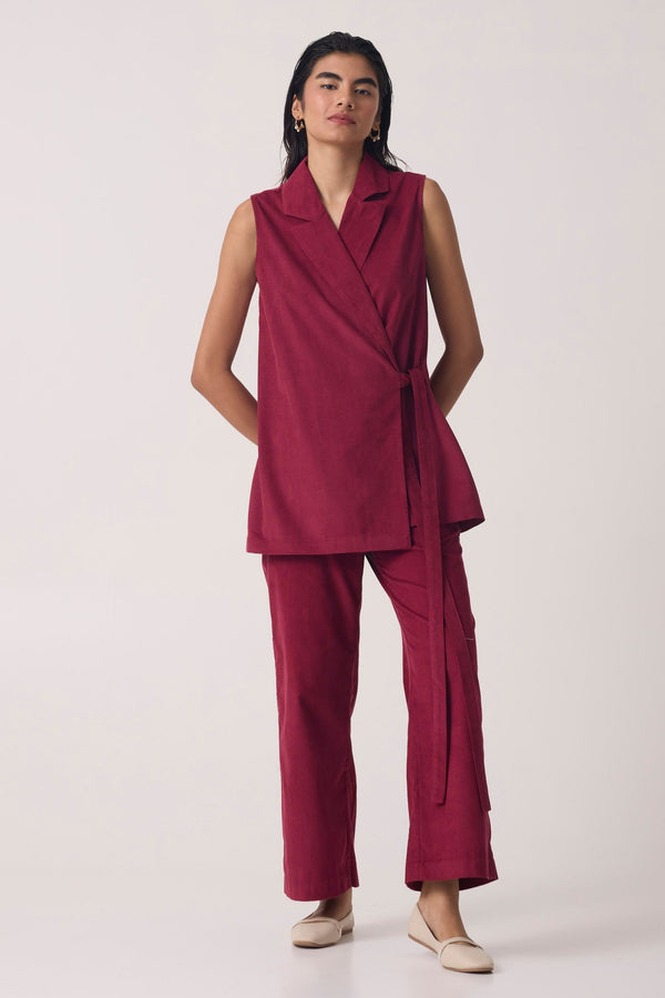 Yacine Cherry Corduroy Co-ord