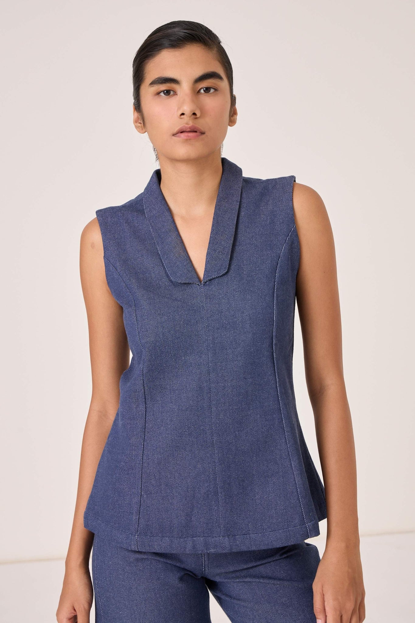 Maira Handloom Denim Waistcoat