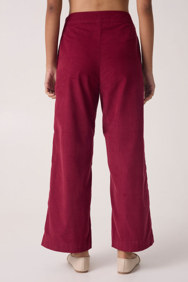 Yacine Cherry Corduroy Co-ord