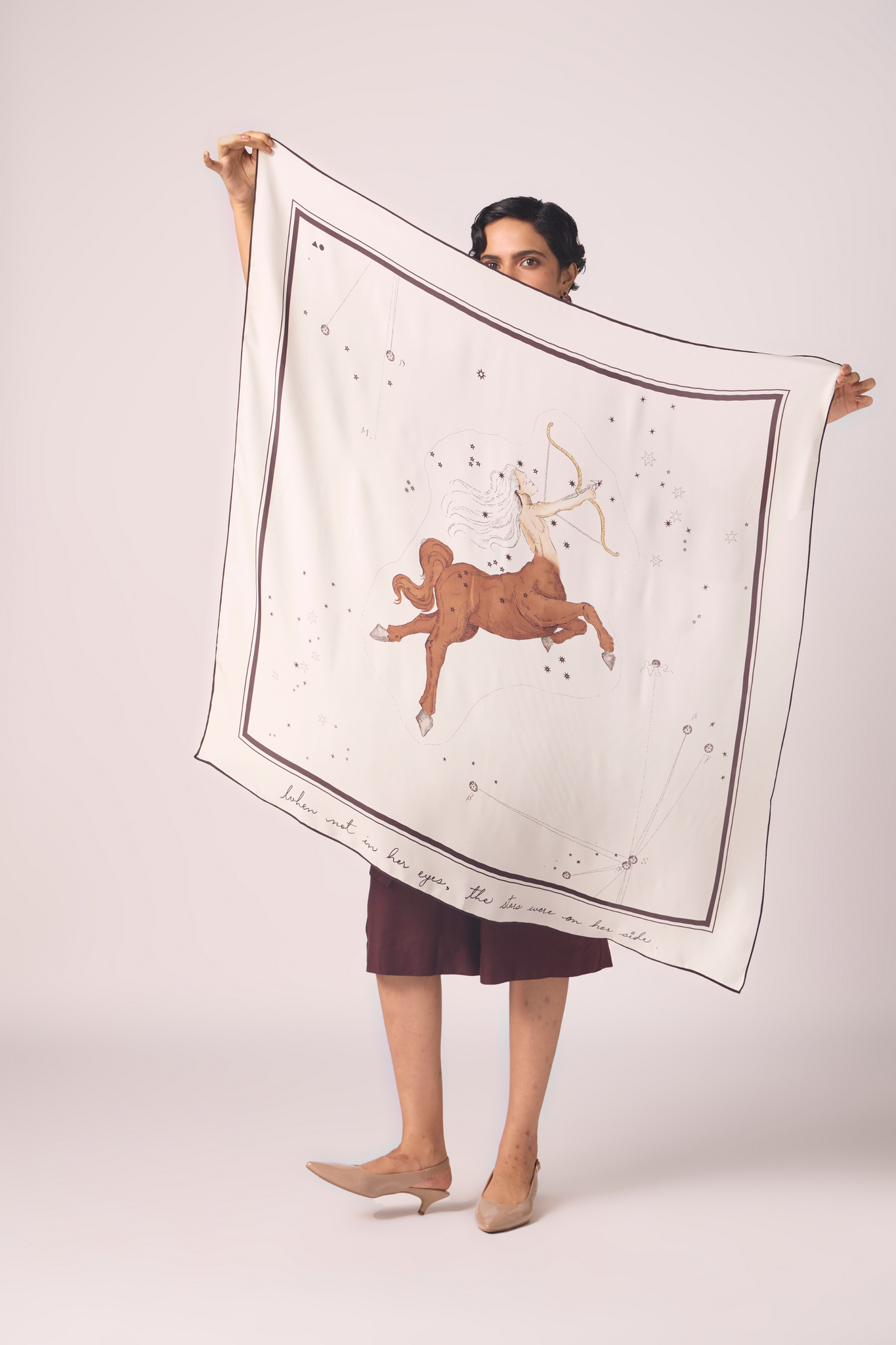 Sagittarius Printed Satin Scarf