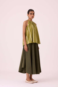 Sean Green Striped Ikat Top