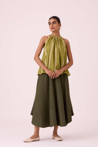 Sean Green Striped Ikat Top