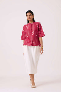 Dorian Rhubarb Ikat Top