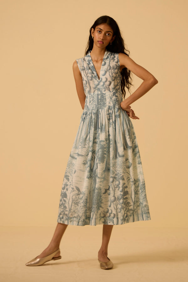 Aarini Blue Print Dress