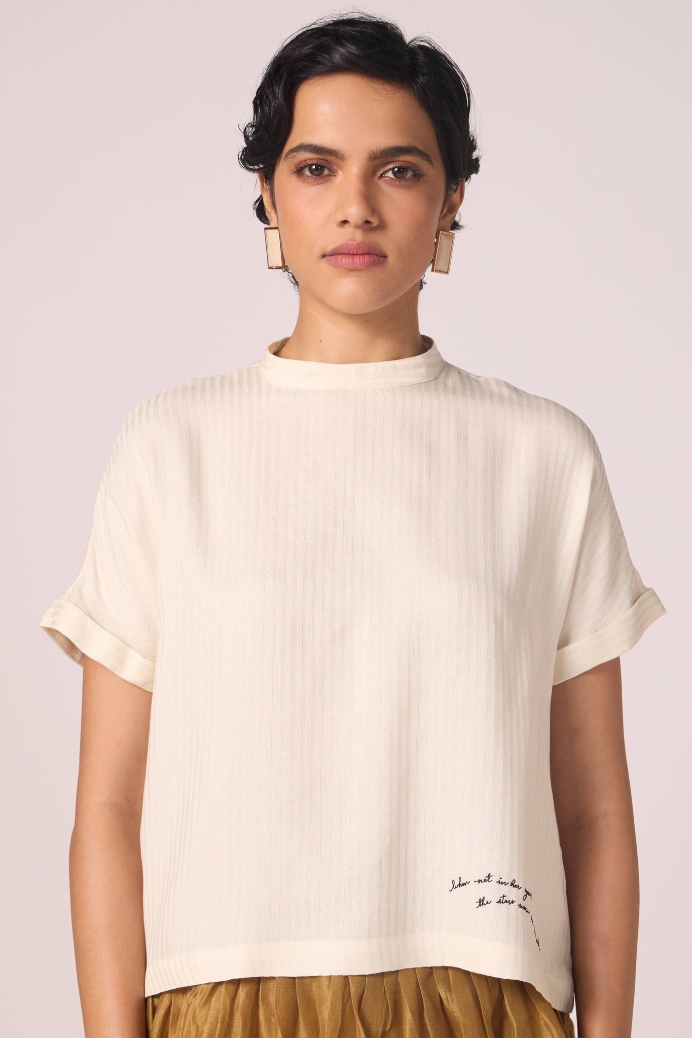 Rayya Off White Silk Top