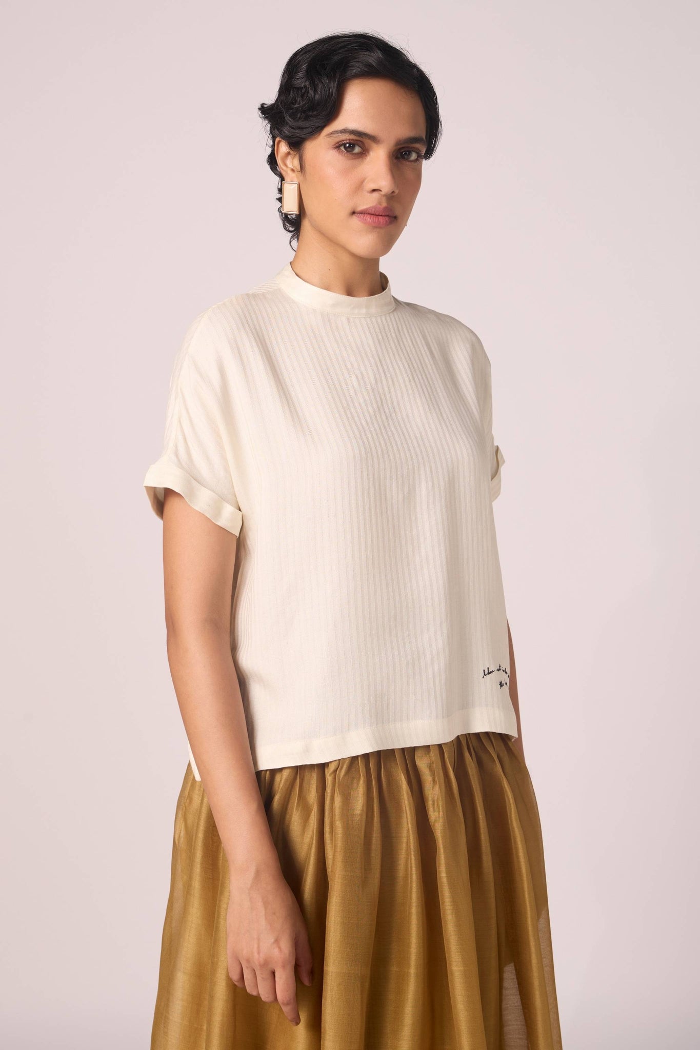 Rayya Off White Silk Top