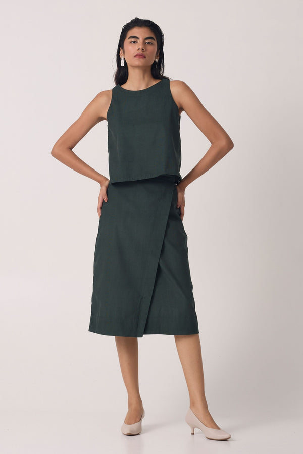 Pirmin Green Corduroy Skirt Set