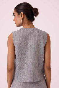 Wotton Houndstooth Linen Top