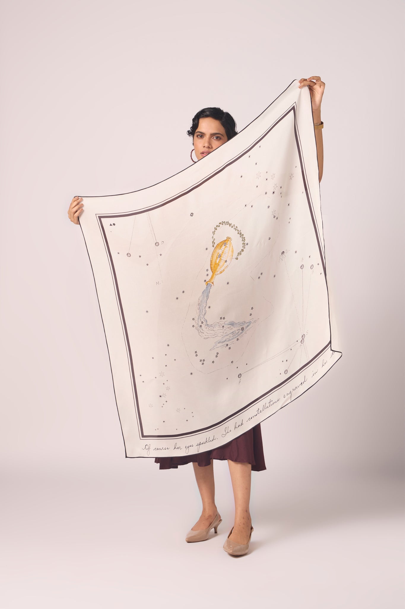 Aquarius Printed Satin Scarf