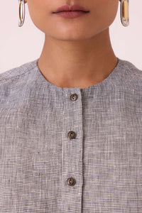Wotton Houndstooth Linen Top