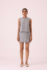 Wotton Houndstooth Linen Top