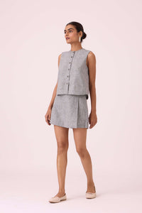Wotton Houndstooth Linen Top