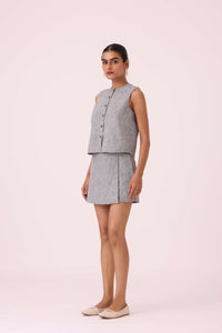 Wotton Houndstooth Linen Top