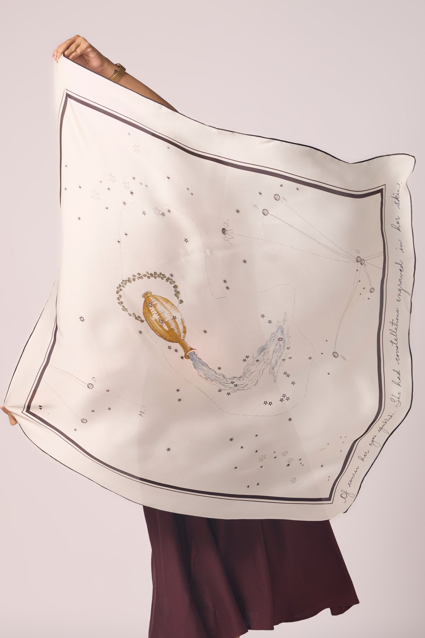 Aquarius Printed Satin Scarf