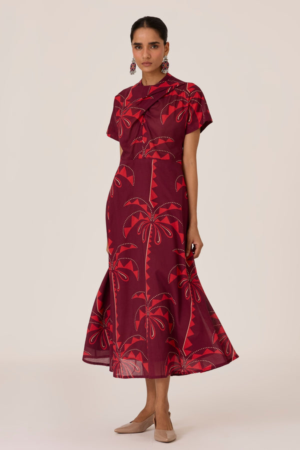 Dalia Palm Print Dress