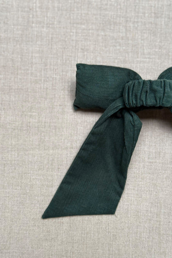 Green Corduroy Bow