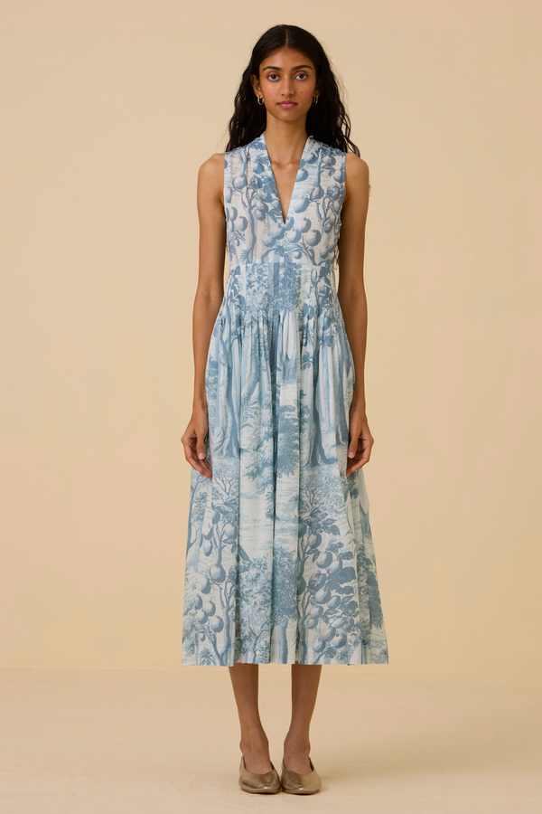 Aarini Blue Print Dress