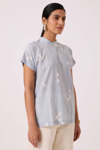 Kitty Blue Ikat Top