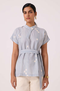 Kitty Blue Ikat Top