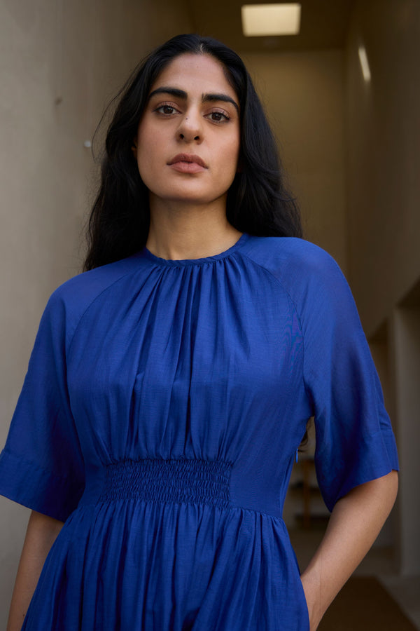 Parina Royal Blue Midi Dress