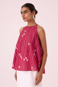 Maarah Rhubarb Ikat Top