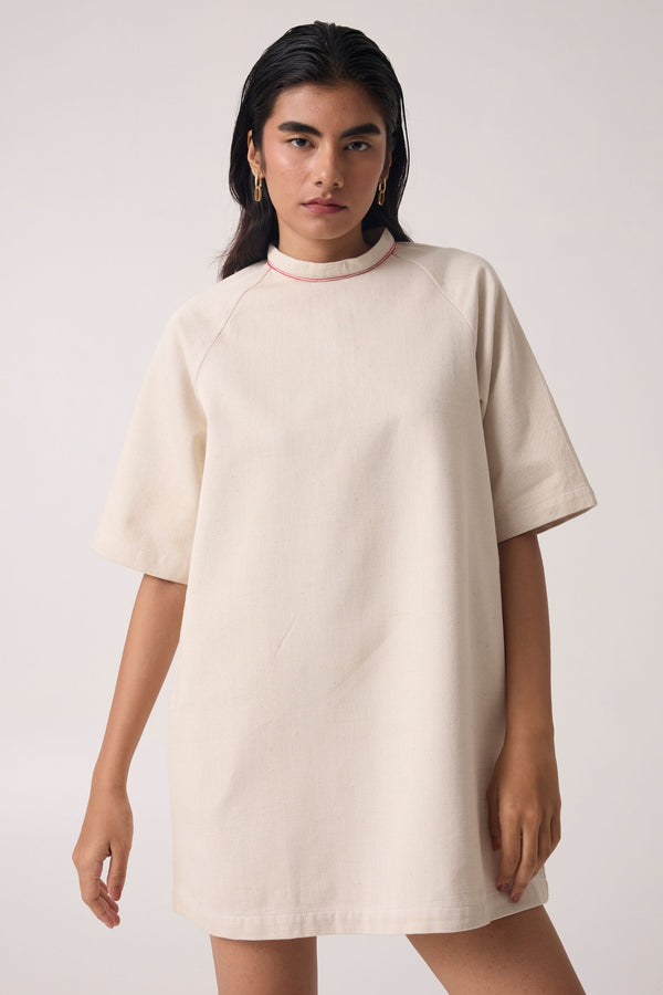 Soichi Off White Handwoven Dress