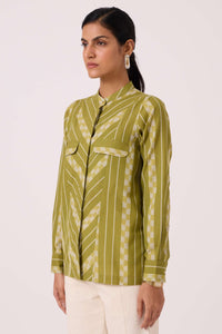 Wilde Green Striped Ikat Shirt