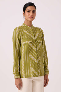 Wilde Green Striped Ikat Shirt