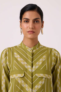 Wilde Green Striped Ikat Shirt