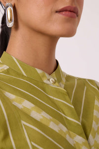 Wilde Green Striped Ikat Shirt