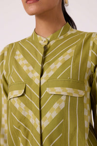 Wilde Green Striped Ikat Shirt