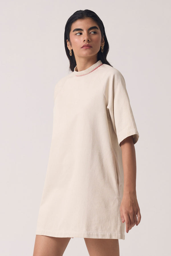 Soichi Off White Handwoven Dress