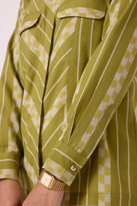 Wilde Green Striped Ikat Shirt