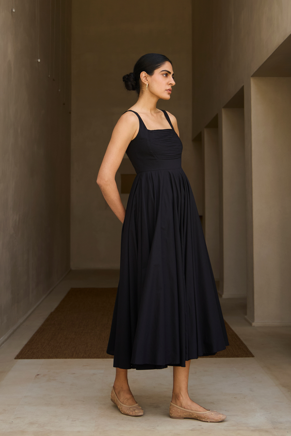 Manoor Black Organic Cotton Dress