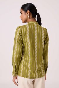 Wilde Green Striped Ikat Shirt