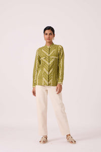 Wilde Green Striped Ikat Shirt
