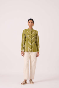 Wilde Green Striped Ikat Shirt