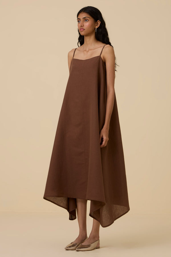 Talib Brown Slip Dress