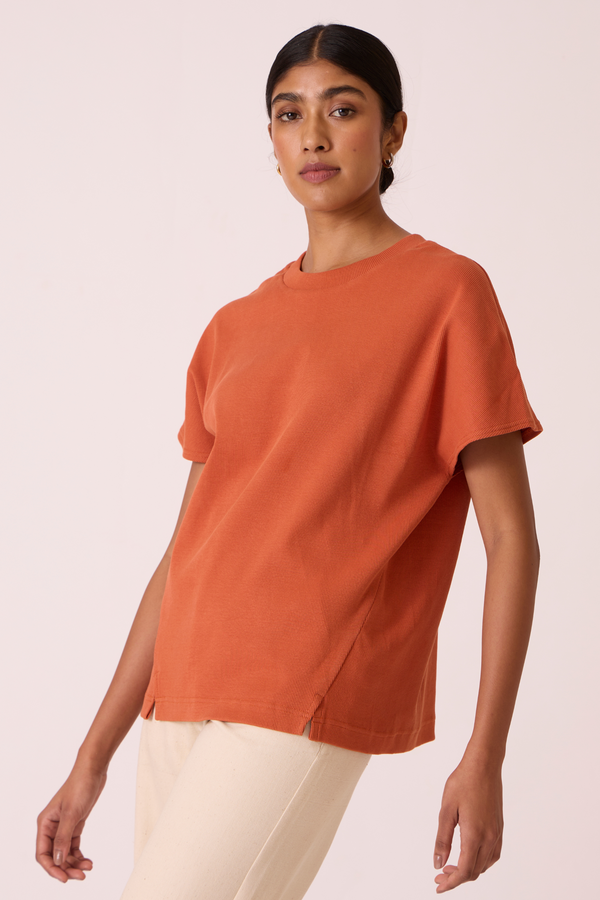 Nadia Orange Cotton Vest