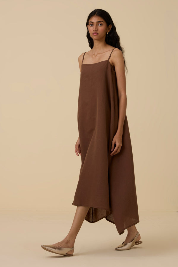 Talib Brown Slip Dress