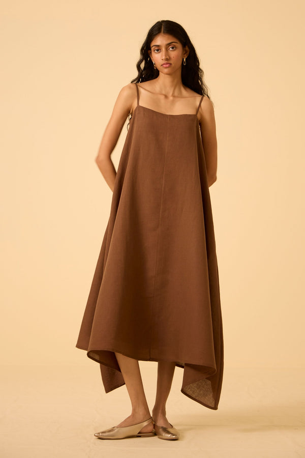 Talib Brown Slip Dress