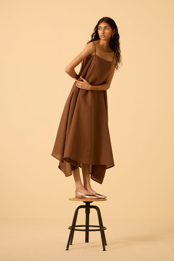 Talib Brown Slip Dress