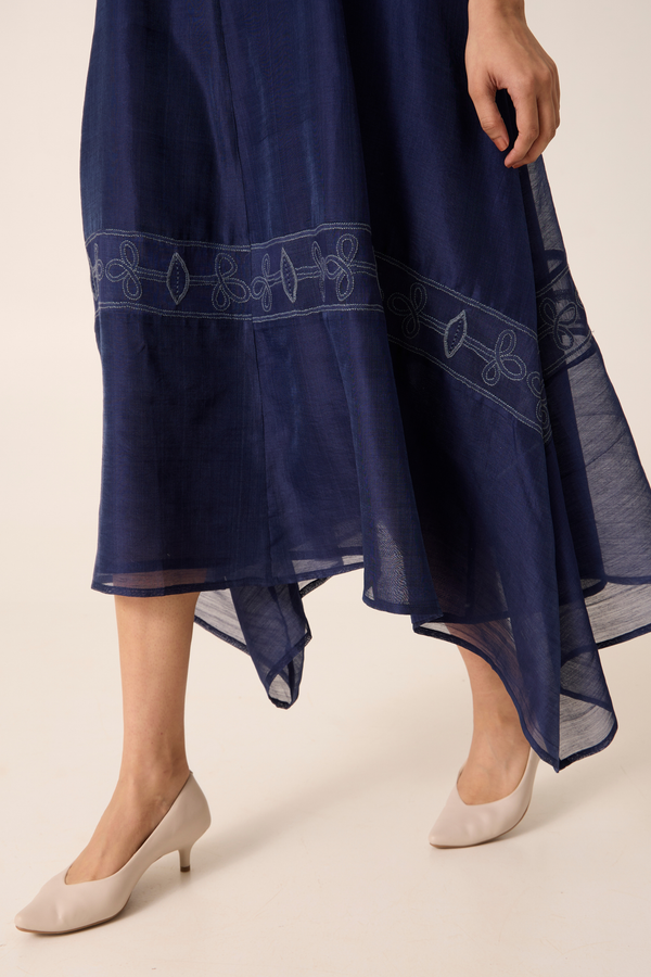 Venu Navy Chikankari Dress