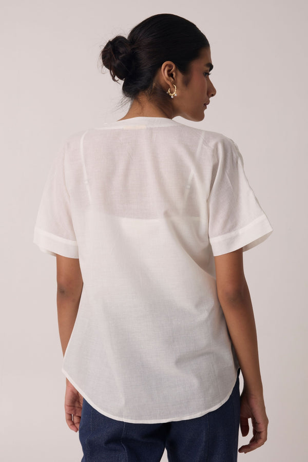 Simone Off White Cotton Top