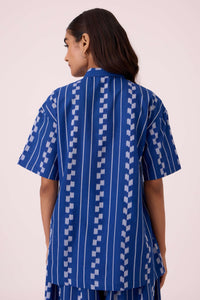 Alyosha Blue Striped Ikat Shirt