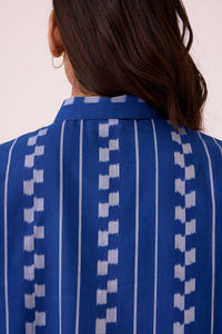 Alyosha Blue Striped Ikat Shirt