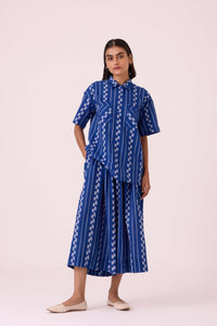 Alyosha Blue Striped Ikat Shirt