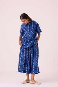 Alyosha Blue Striped Ikat Shirt
