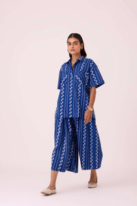 Alyosha Blue Striped Ikat Shirt