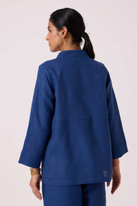 Yasnaya Ink Blue Linen Jacket